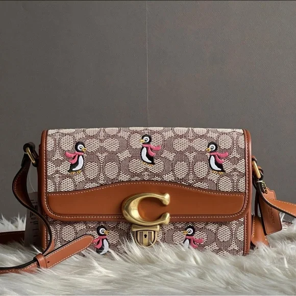 💰SOLD-C7935 - Coach Studio Shoulder Bag in Signature Jacquard with Penguin Motif - Picture 1 of 14